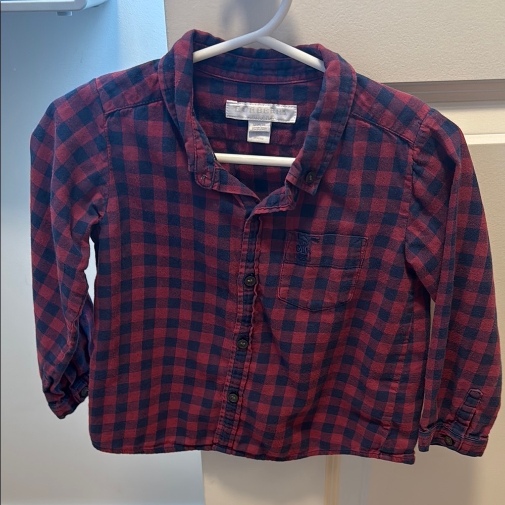 Burberry baby Plaid Kids Shirt - Red and Blue 18m